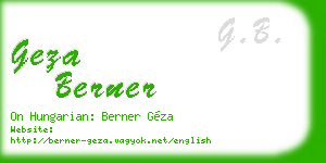 geza berner business card